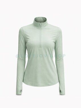 Athleisure | Long Sleeve Pullover Half Zip Under Armour ColdGear Mint Green M